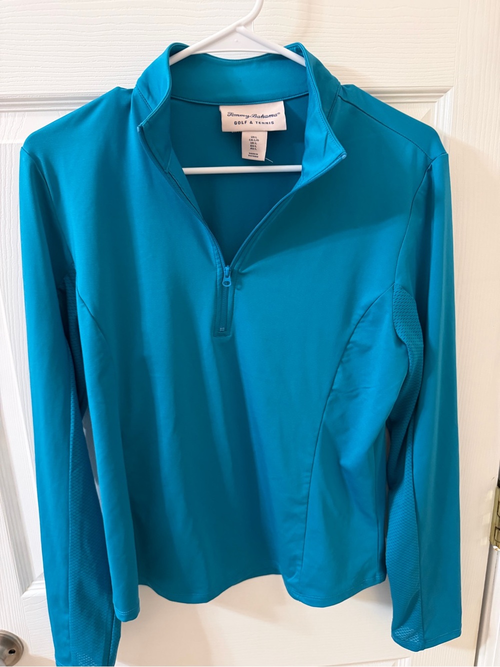 Tommy Bahama Bright Teal Quarter-Zip Performance Pullover